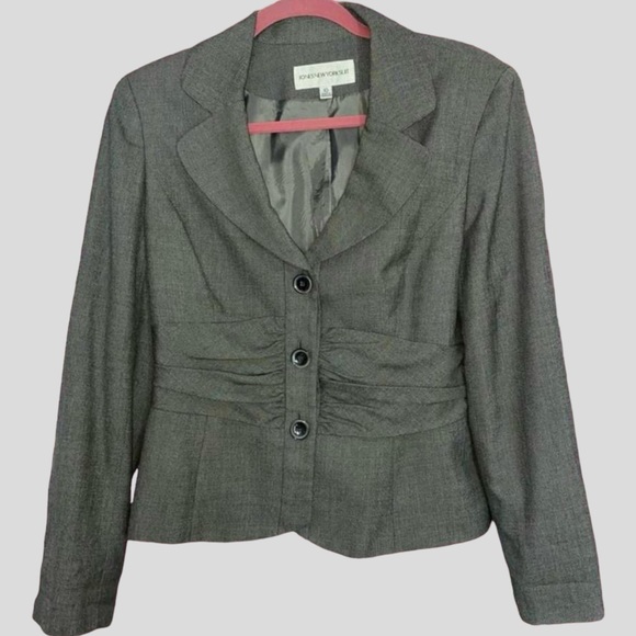 Jones NY gray ruched fitted blazer - Picture 1 of 3